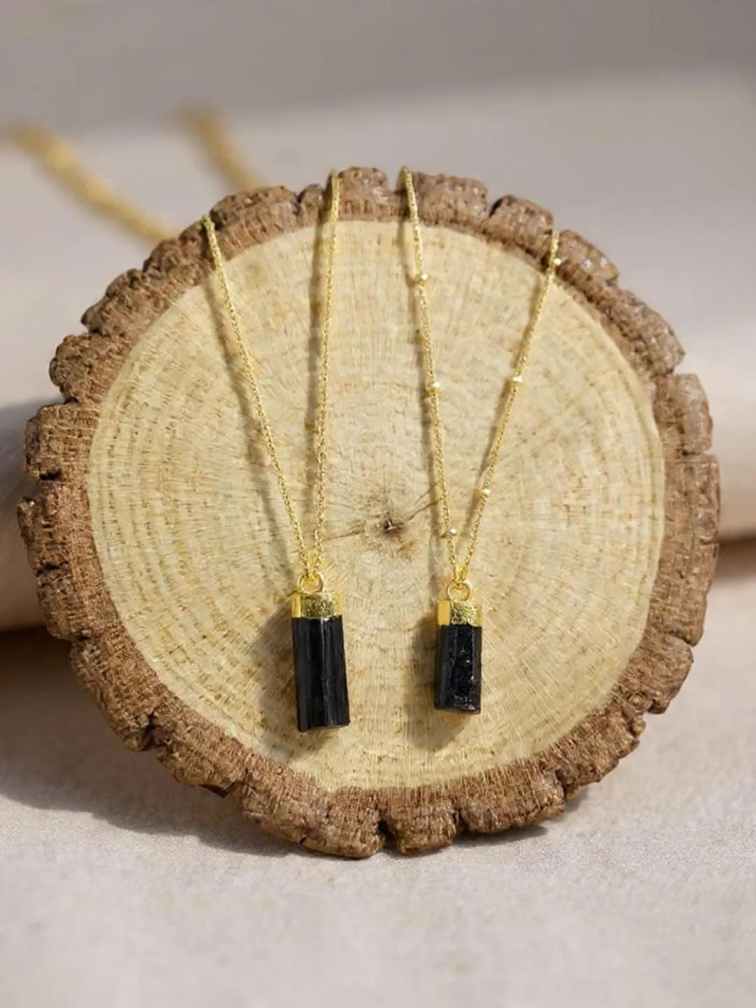 Raw Black Tourmaline Necklace, Natural Raw Gemstone Pendant, Healing Crystals, Root Chakra Protection Jewelry