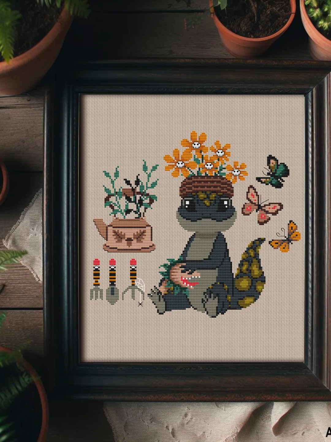 Stories of the Mornwood and Spooky gardener cross stitch pattern