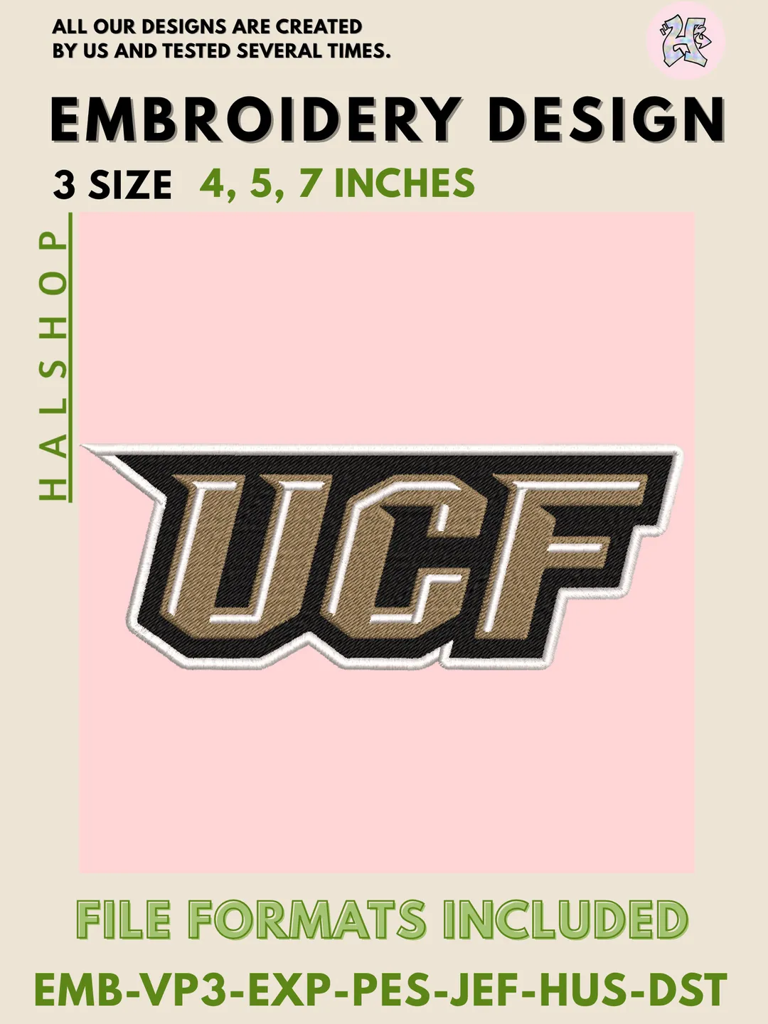 UCF Knights Machine Embroidery Design – NCAA College Team Digital Embroidery File ⚔️🎓