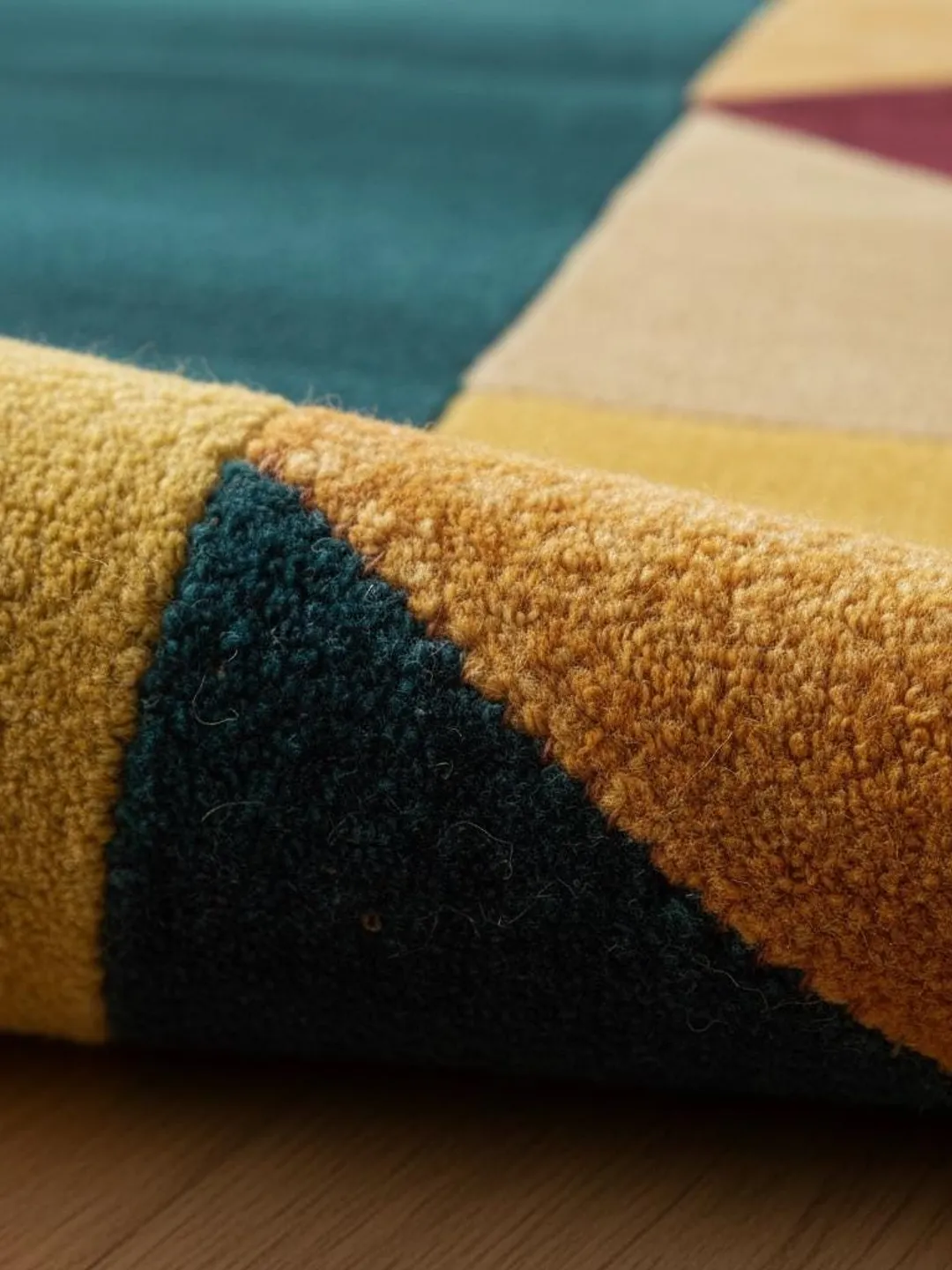 Geometric Abstract Area Rug: Modern Colorful Patchwork Carpet Teppich