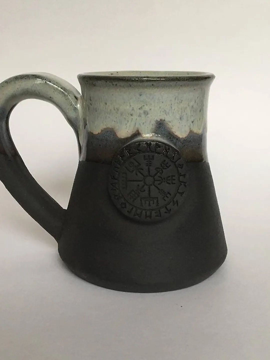Vegvisir black, lemon and lavender stoneware mug