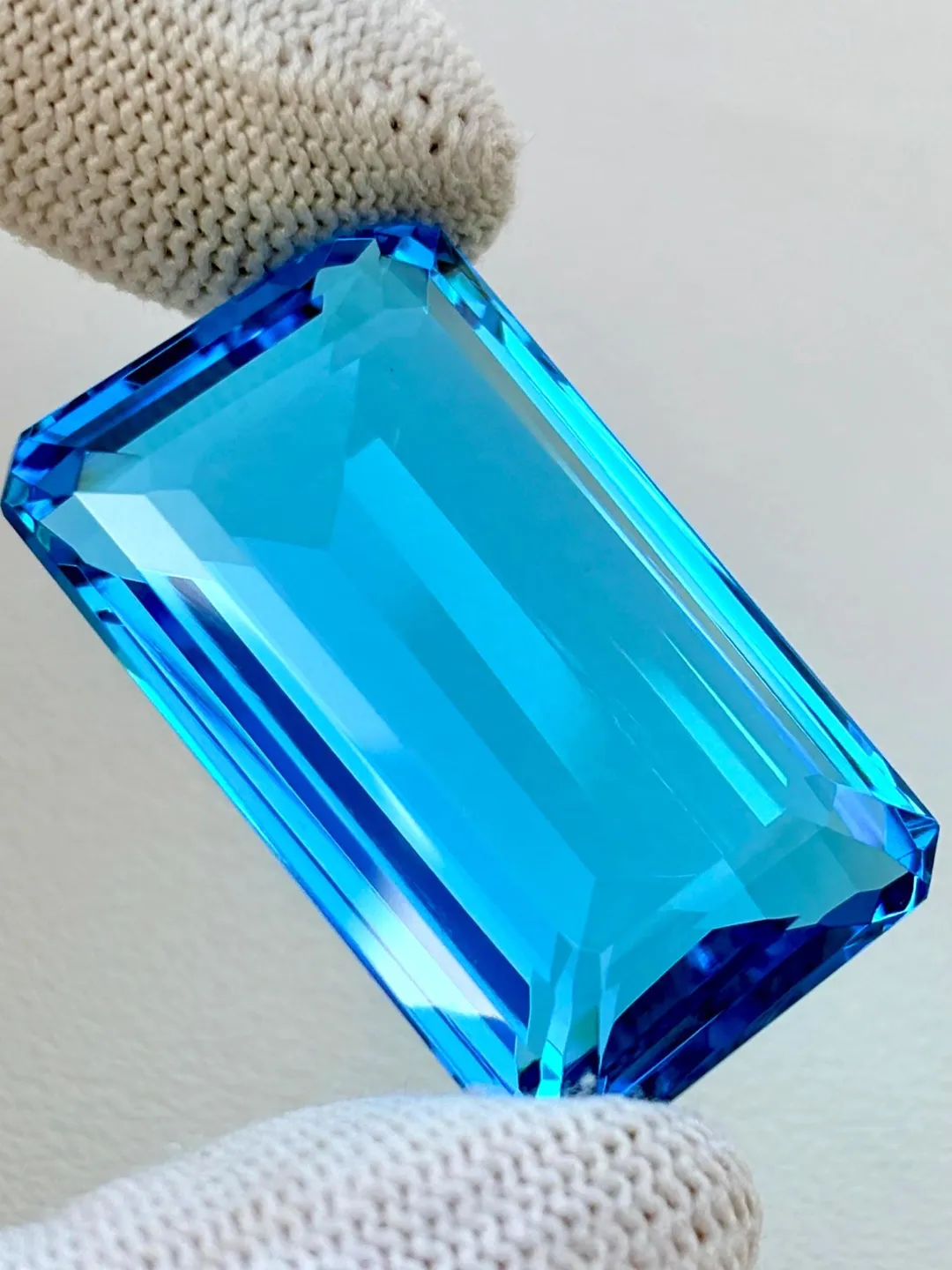 Emerald Cut Swiss Blue Topaz, Large Loose Gemstone, December Birthstone