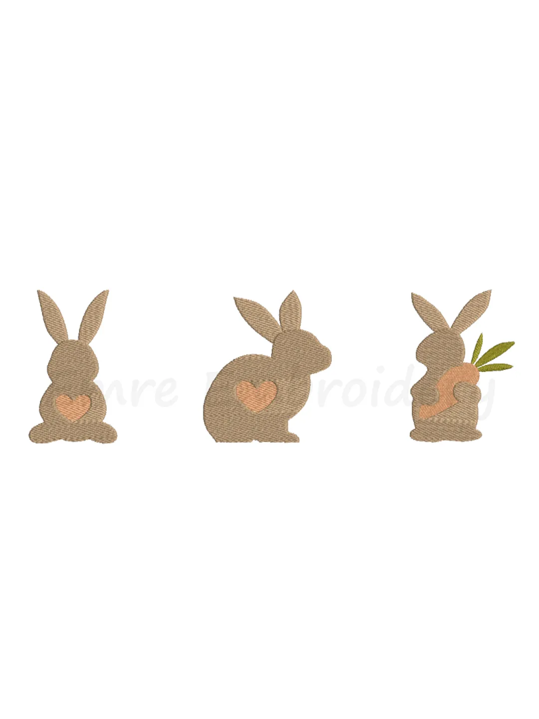 Easter Bunny with Carrot Embroidery Design, Machine Embroidery Design, 6 Sizes, Instant Download