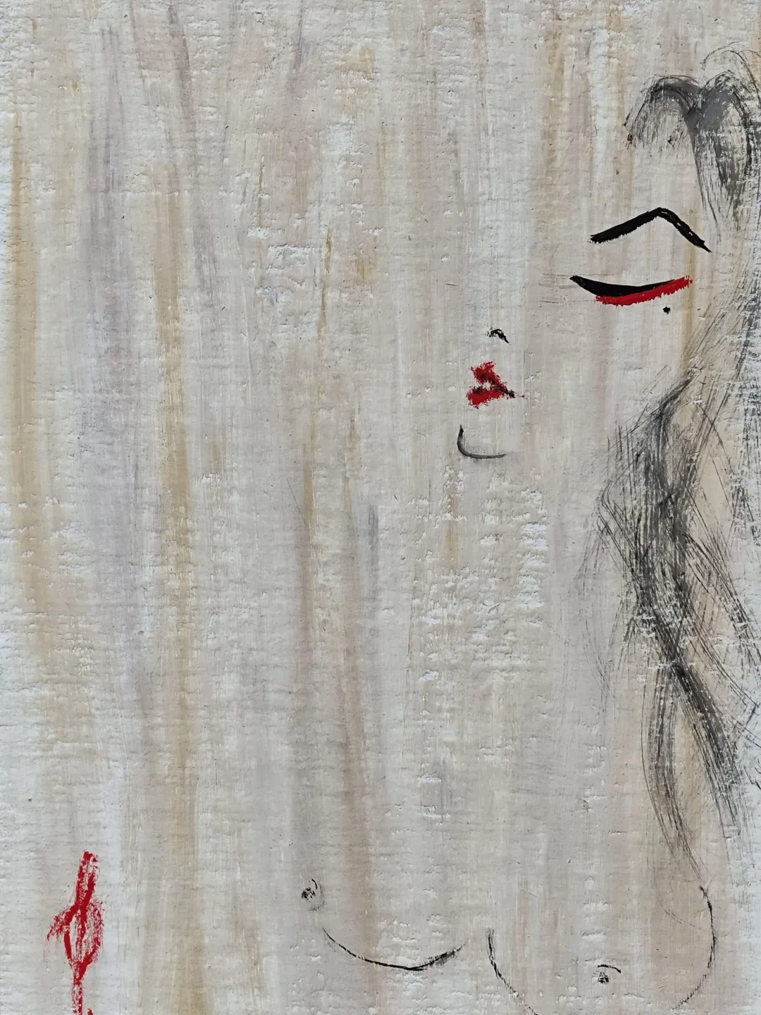 Naked woman painting Original art Wabisabi interior