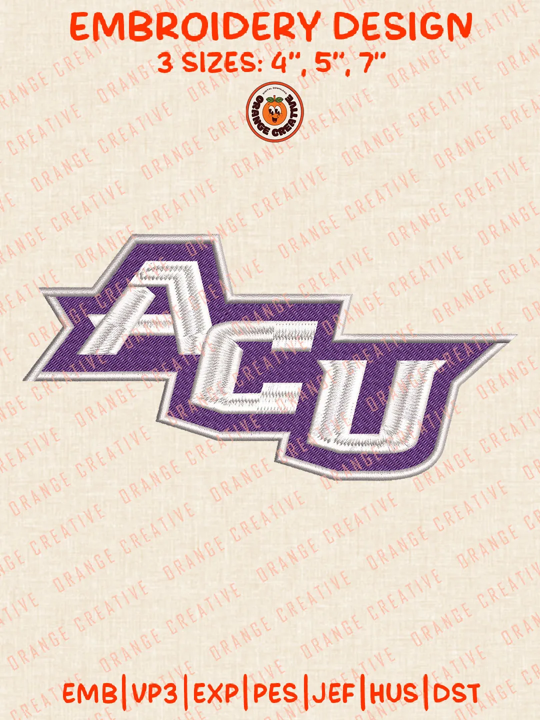 NCAA ACU Wildcats Logo Embroidery Files, Abilene Christian Wildcats ...