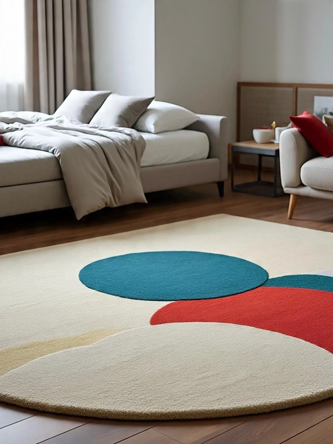 Handmade Tufted Modern Circle Geometric Wool Area Rug