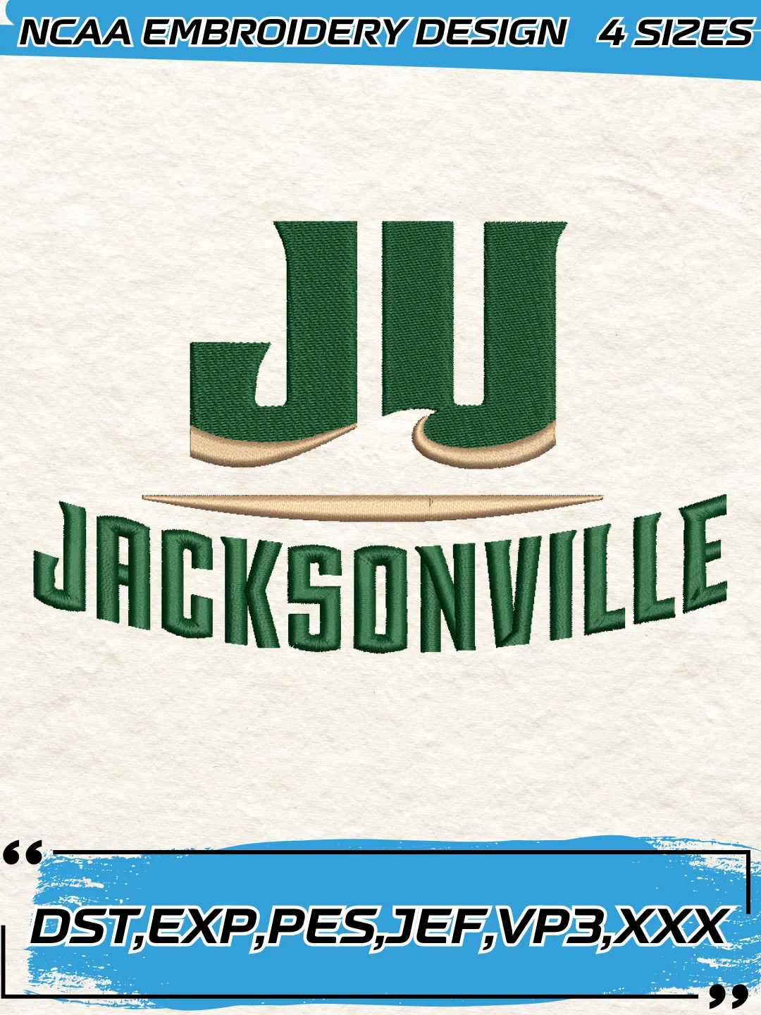 Jacksonville Dolphins Logo Embroidery Design,NCAA Logo Embroidery Design,Machine Embroidery Design File,4 Sizes, Digital Download