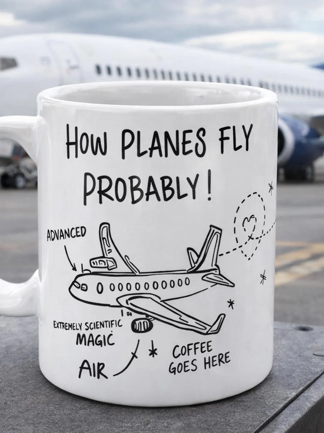 How Planes Fly (Probably!)  Aviation Mug Wrap PNG | 11 oz Coffee Mug  Design |