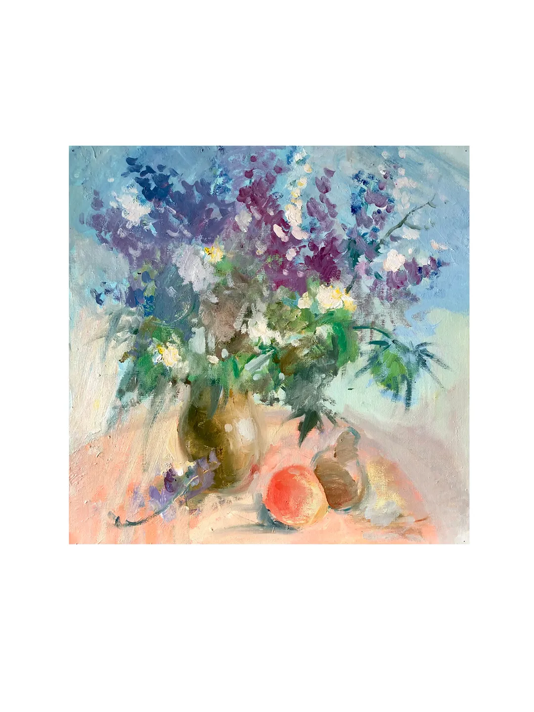 Wildflower Bouquet Painting, Original Flower Oil painting on Canvas, Impressionist Art