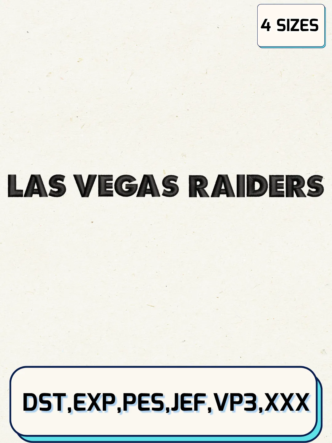 Las Vegas Raiders Wordmark Logo Embroidery Design Files,NFL Logo Embroidery Designs,Machine Embroidery Files,4 Sizes