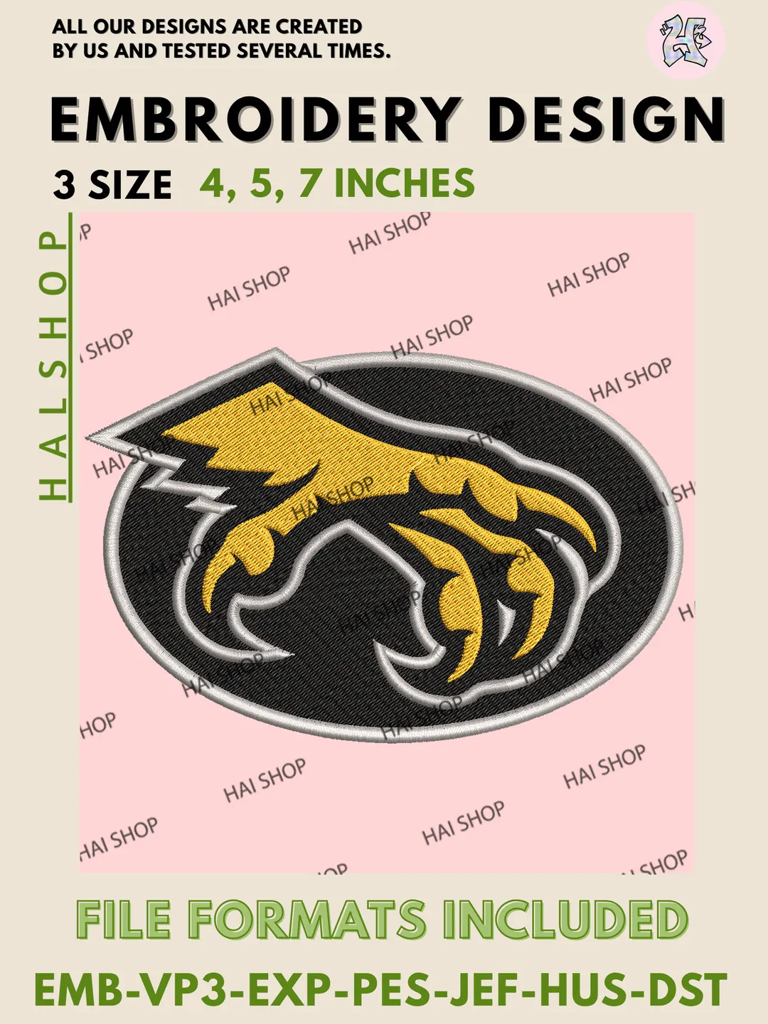NCAA Kennesaw State Owls College Logo Embroidery Design Files, Machine Embroidery Pattern