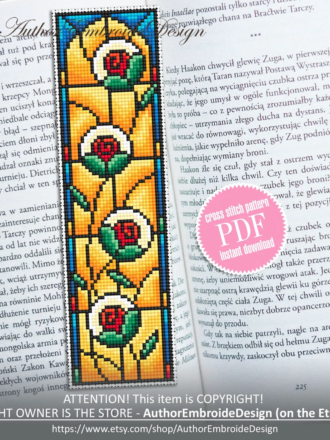 Stained glass mandala cross stitch pattern PDF download Modern Stained ...