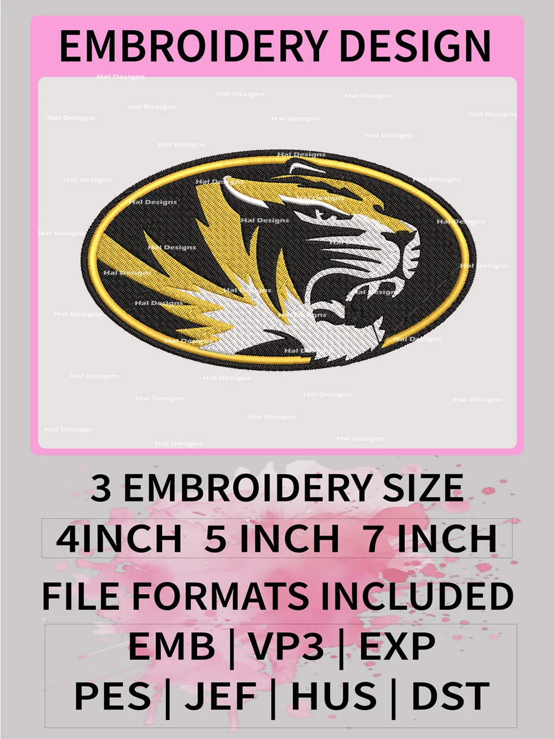 NCAA Missouri Tigers Embroidery File, 3 Sizes, 6 Formats, NCAA Machine Embroidery Design, NCAA Logo, NCAA Teams