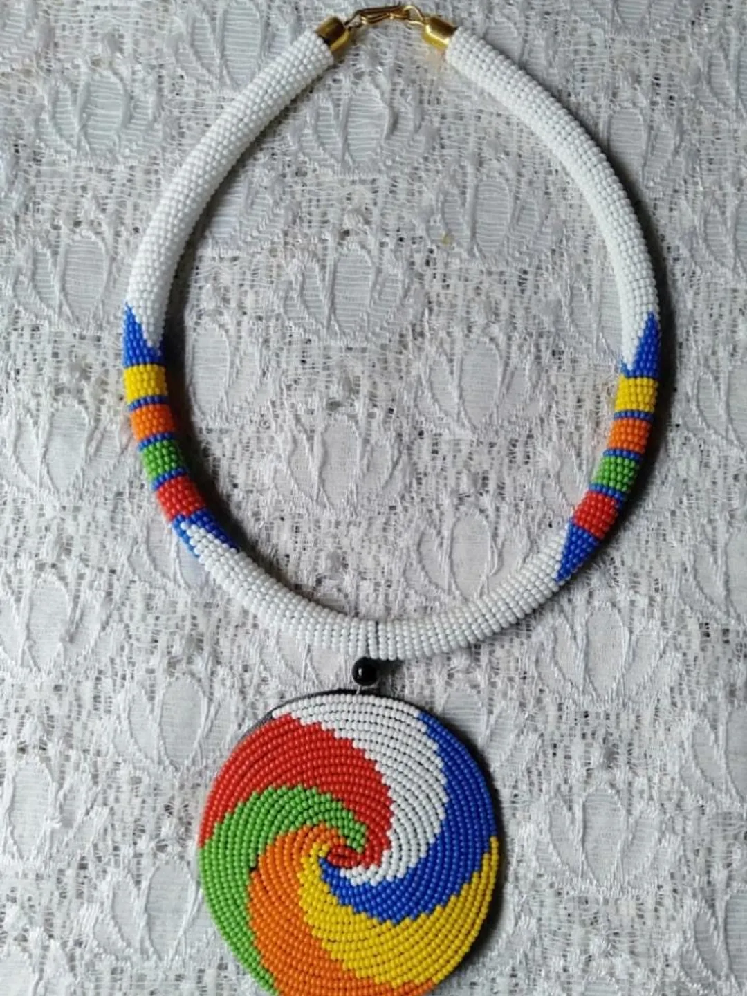 African beaded necklace, Boho necklace, orange women necklace, Zulu necklace, Wholesale necklace