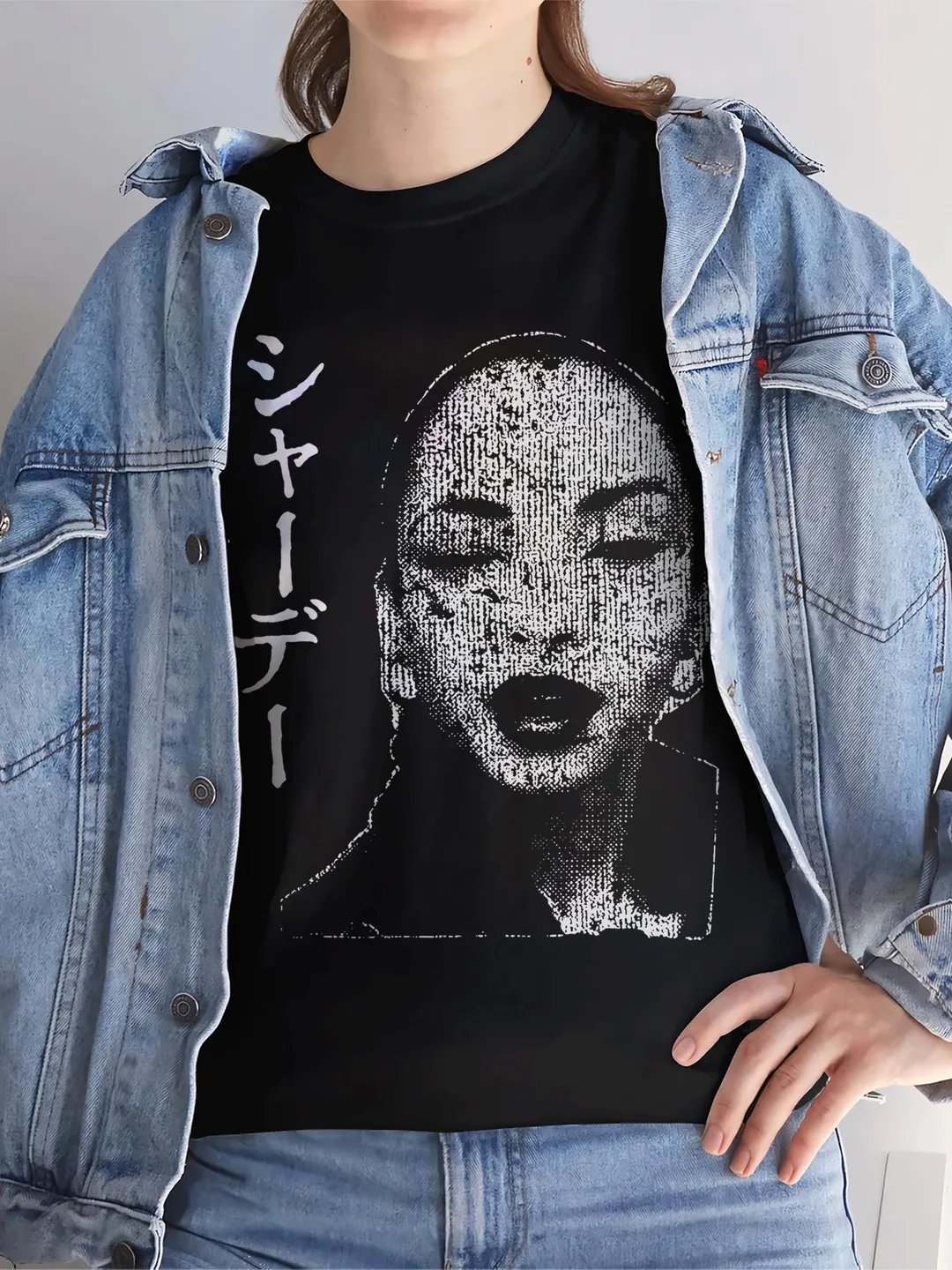 Sade Adu Vintage T-Shirt Japanese Katakana Text 90s Bootleg Rap