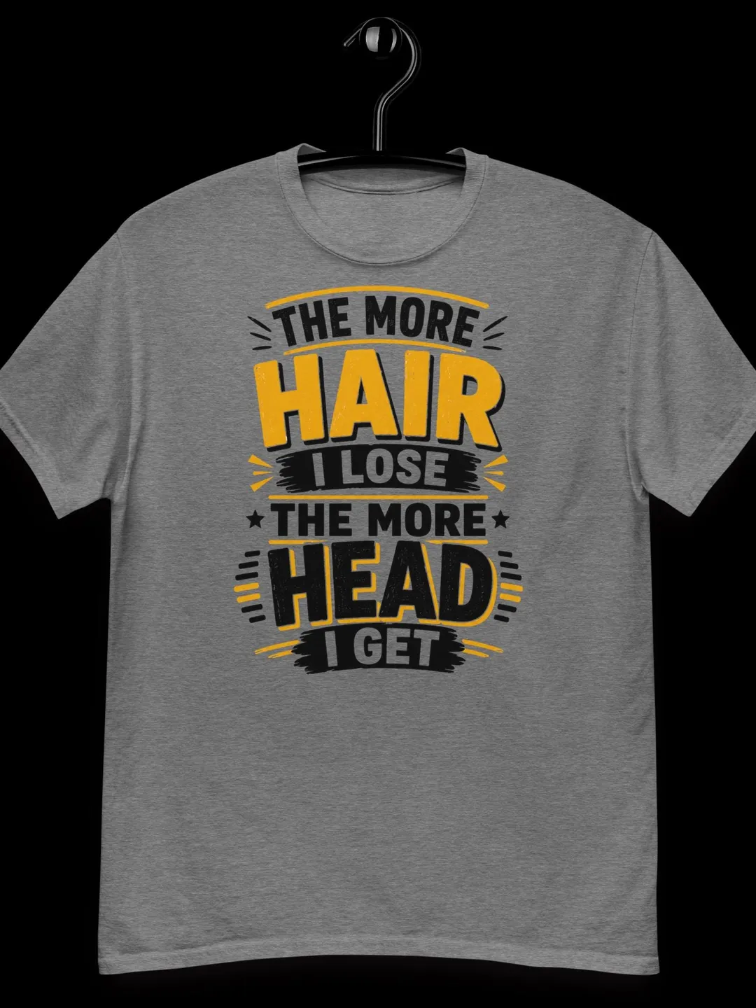Funny Balding Graphic Tee, Retro Shaved Head Shirt, Humorous Receding Hairline Typography Top, Sarcastic Adult Saying Clothing For Men