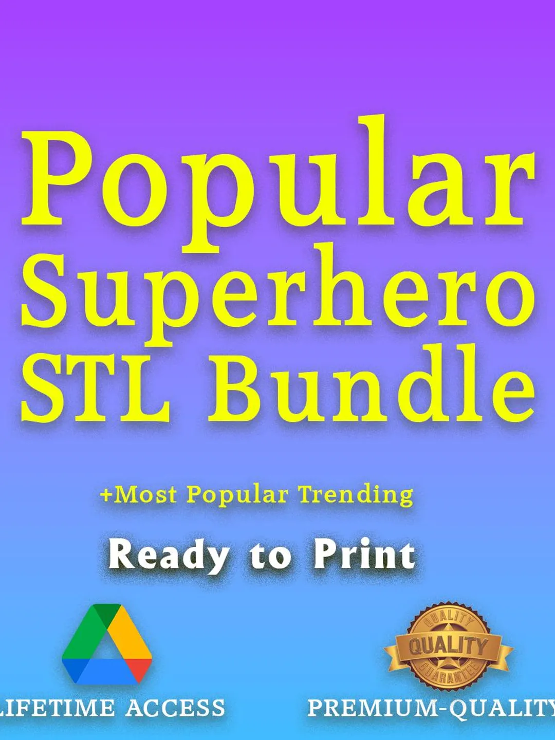 Superhero STL Model Bundle – 3D Printable Hero Figures (Digital Download)
