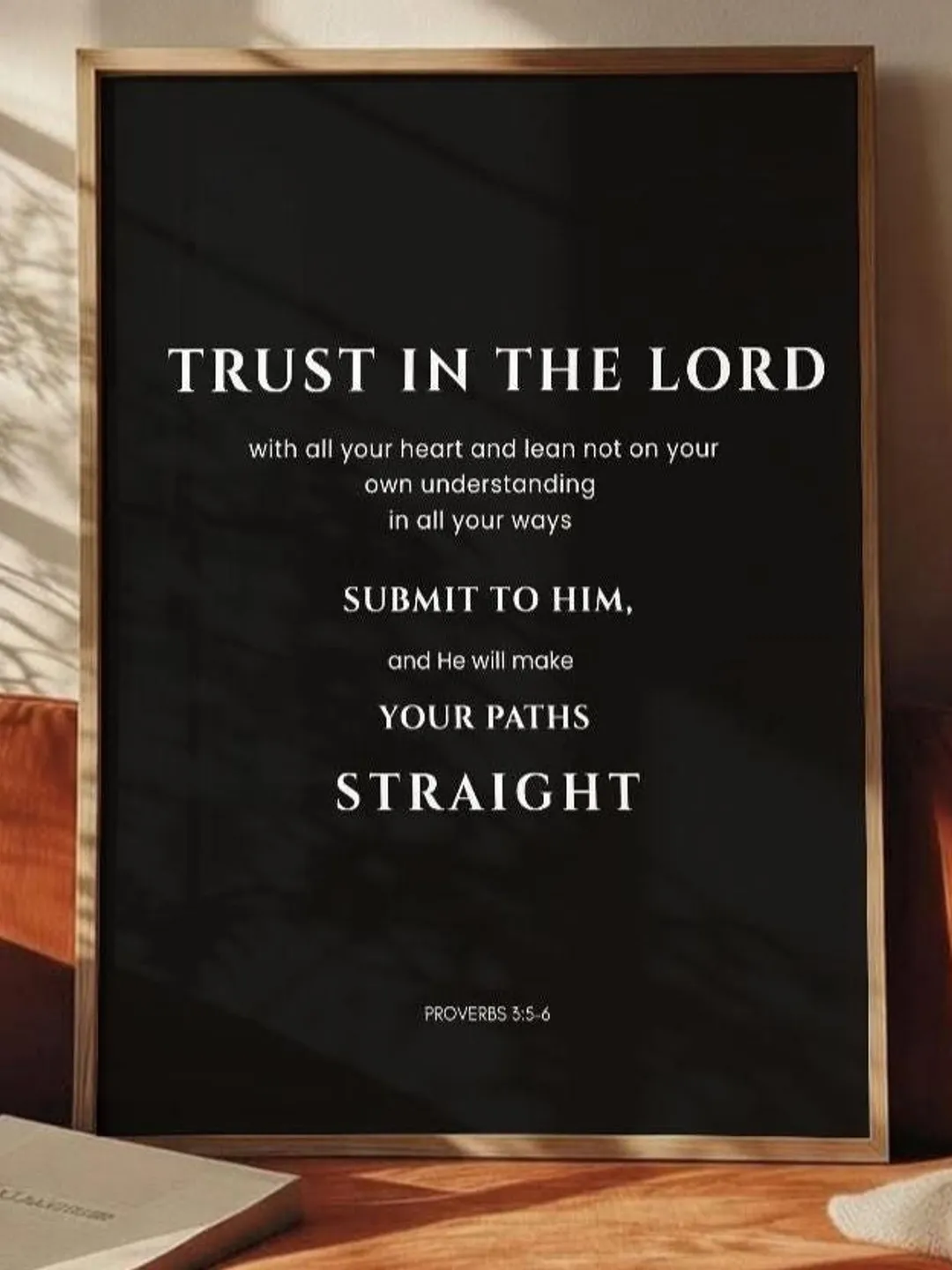 Proverbs 3:5-6 Printable Wall Art | Trust in the Lord Bible Verse Decor