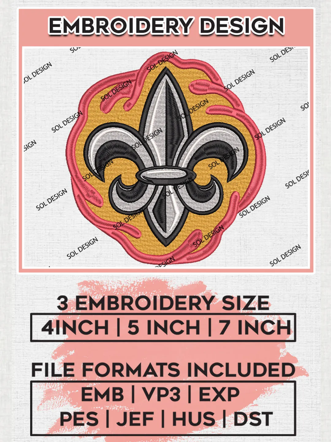 NCAA Louisiana Ragin Cajuns Team Logo Embroidery Design Files, NCAA Louisiana Ragin Cajuns Machine Embroidery, NCAA Teams, Game Day, 3 sizes, NCAA Machine embroidery designs, Digital Download