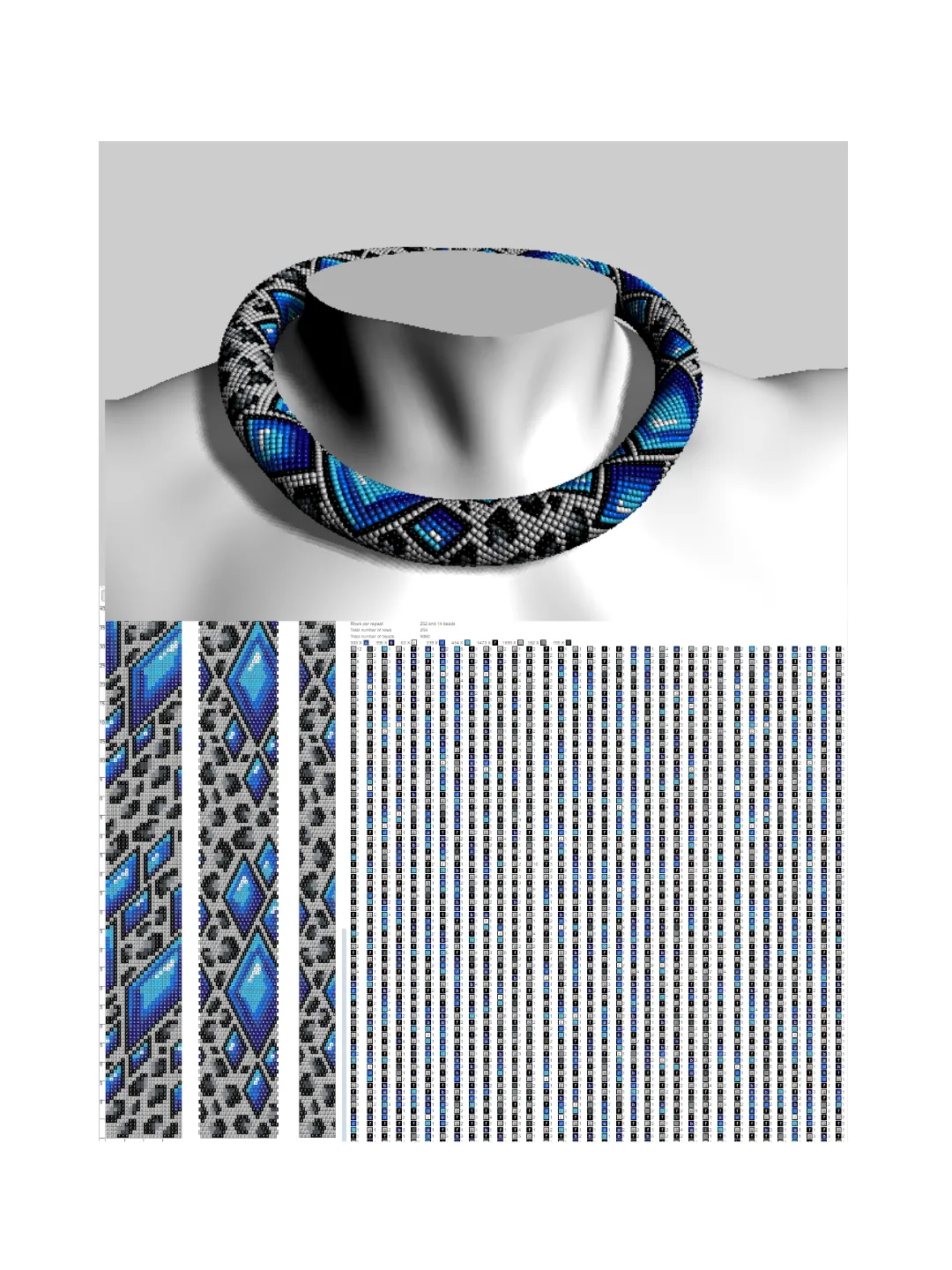 PDF Bead Crochet Pattern , Pattern for Necklace and Bracelet bead crochet