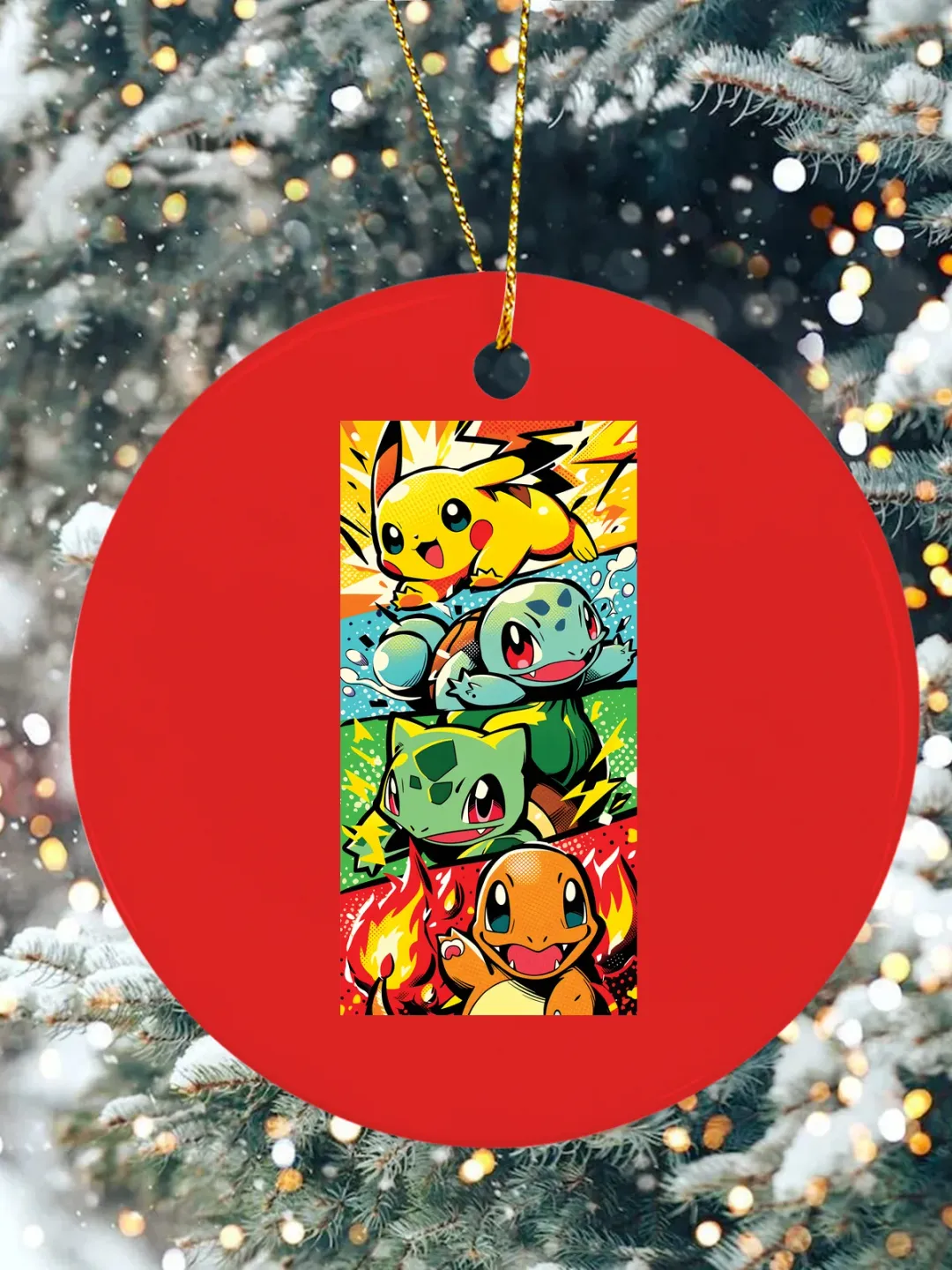With Pokemon Christmas Ceramic Ornament