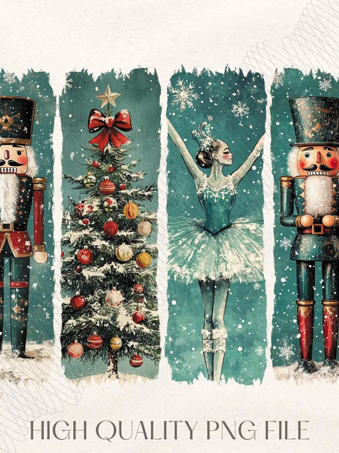 Retro Nutcracker Christmas PNG, Preppy Christmas Png, Holiday Vibes Png, Nutcracker Ballet Png, Christmas Tree, Christmas Png, Sublimation