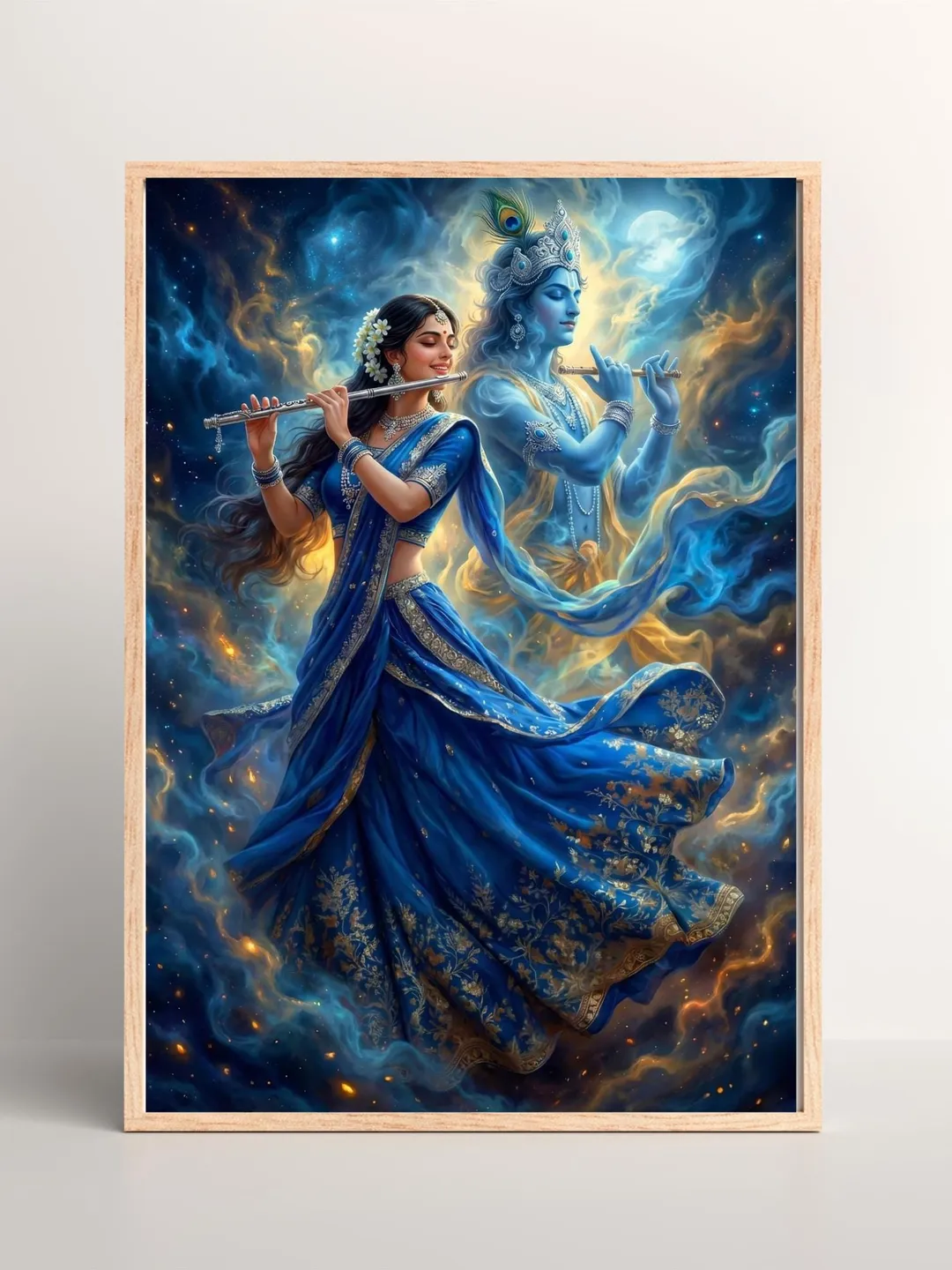 Radha Krishna Playing the Flute, Hindu God, Lord Krishna, Spiritual ...