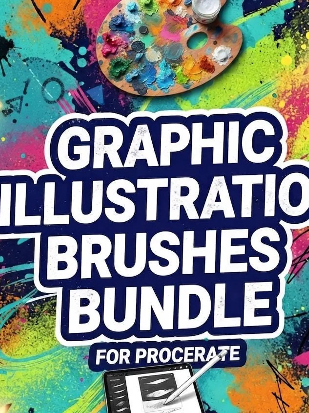 Graphic Illustration Procreate Brushes | Digital Art, Sketching, Inking, Texture & Painting Brush Set