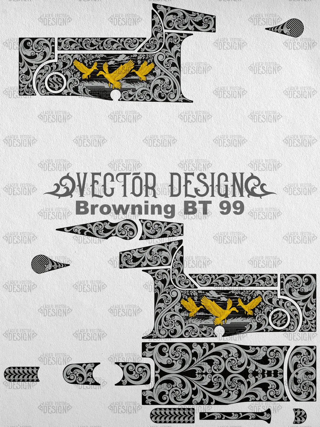 VECTOR DESIGN Browning BT 99 Ducks and scrolls, image size:1080x1440