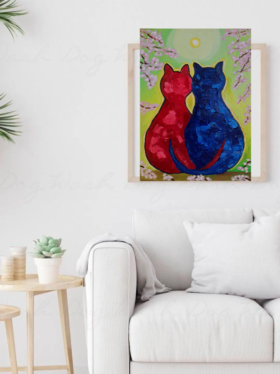 Cats Spring Original Painting Wall Art Oil Painting