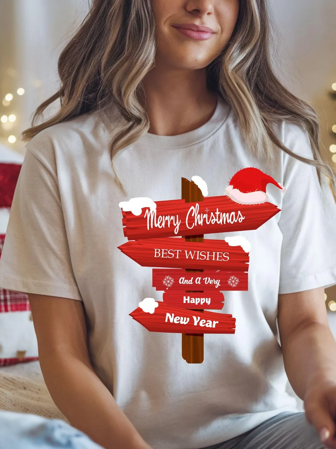 Christmas Signpost T-Shirt, Holiday Arrow Graphic Tee