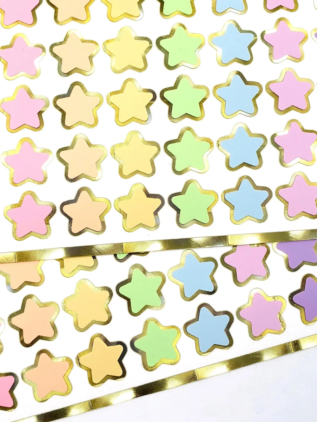 Pastel Rainbow Star Stickers, set of 70 small soft colored kawaii stars ...