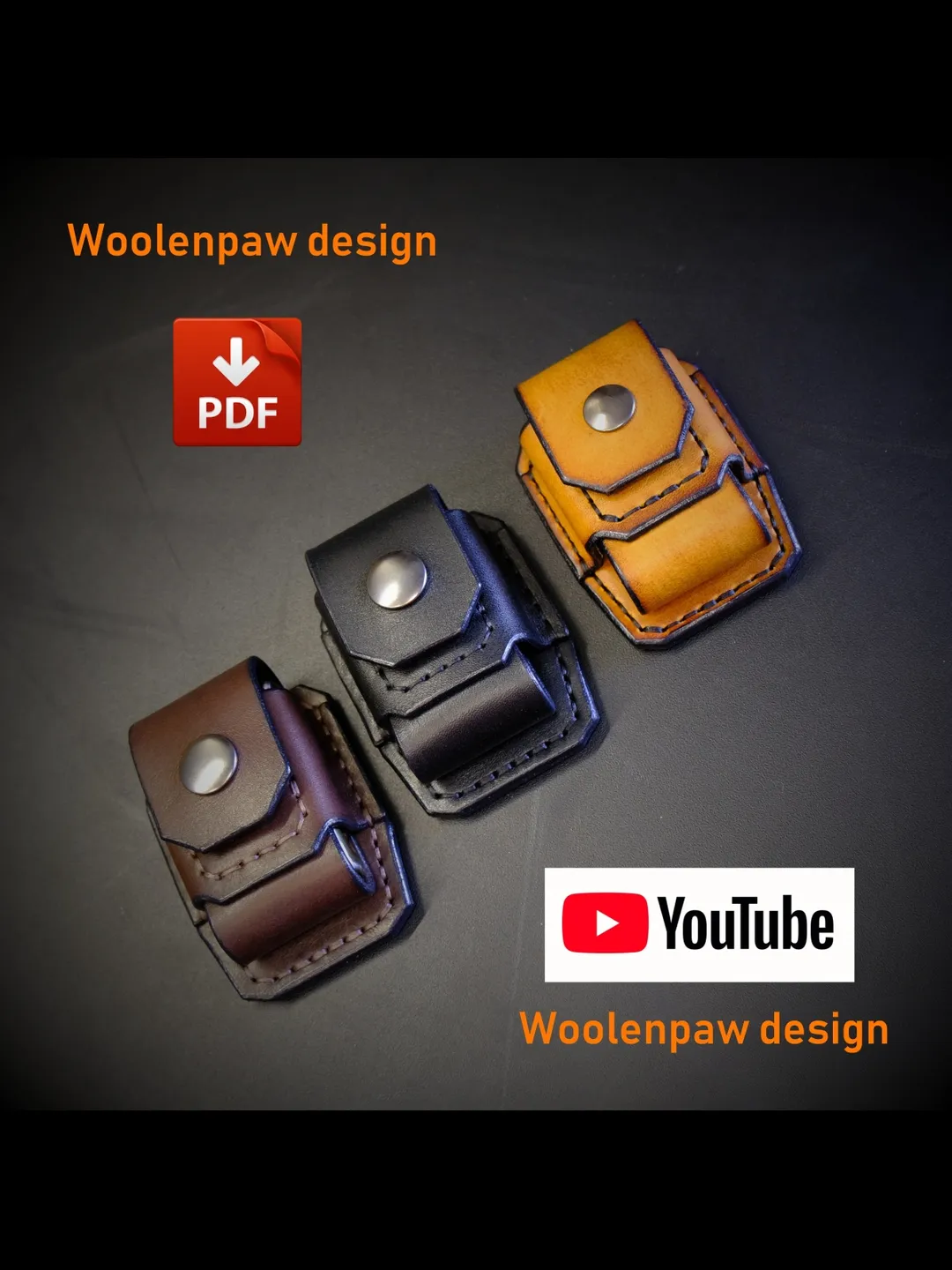 Leather pattern - ZIPPO Slide Case -  EDC36