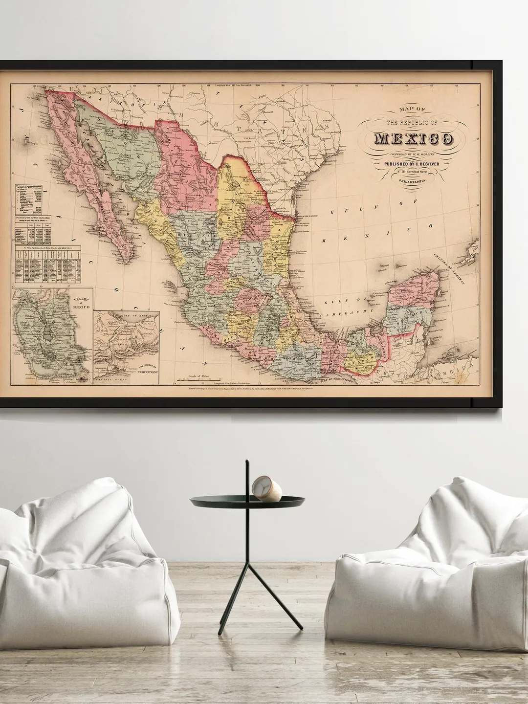 1859 Map of Mexico | Vintage Wall Art Print