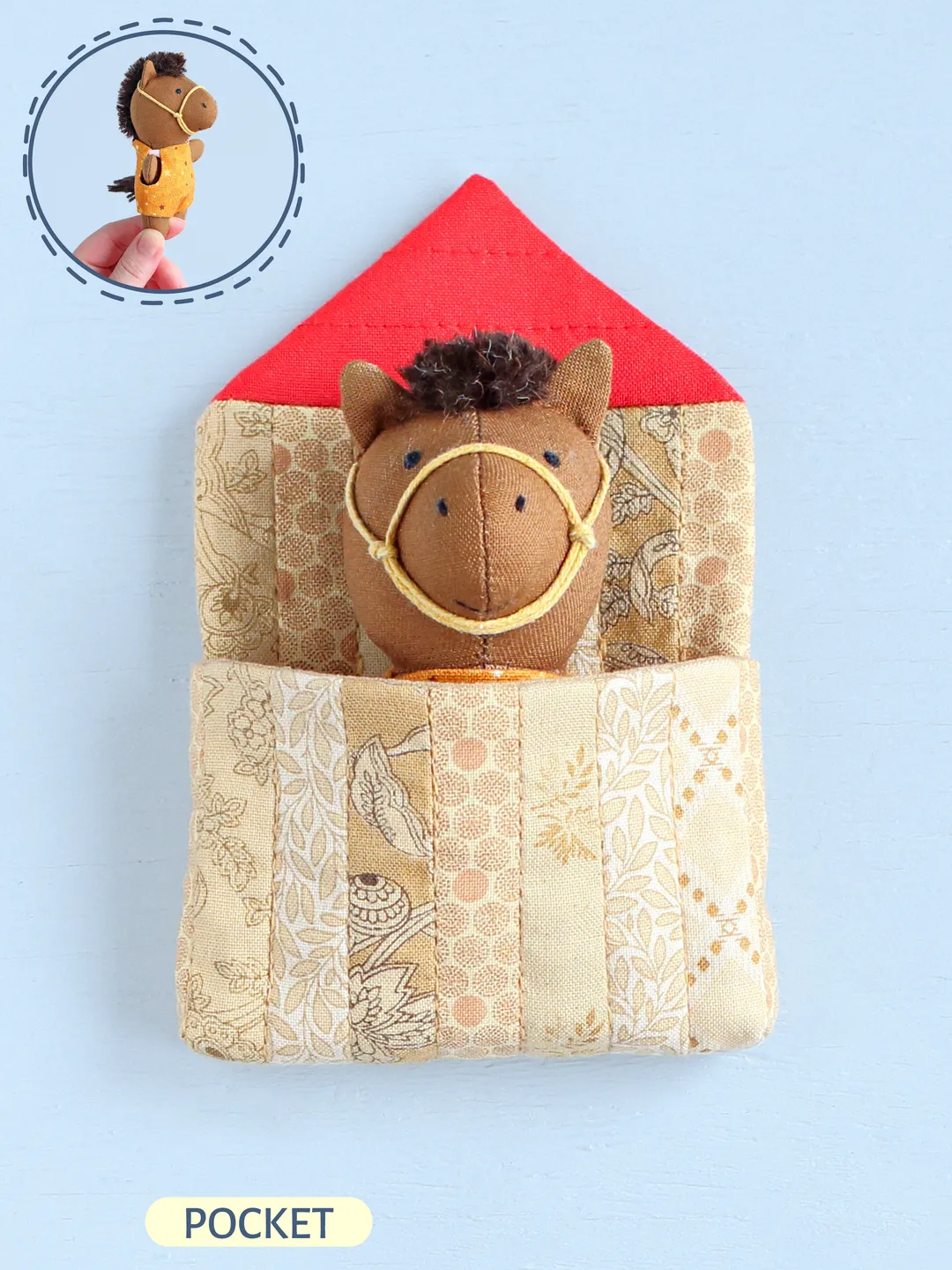2 PDF Pocket Horse Stuffed Animal and Stall Sewing Patterns Bundle