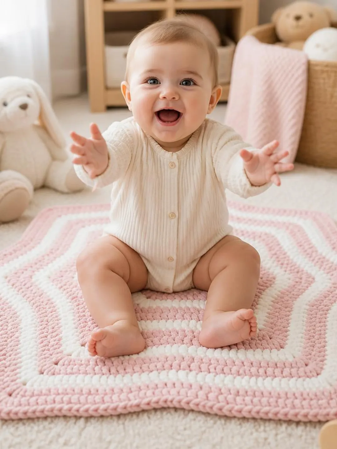 Crochet Baby Blanket Pattern PDF, Star Baby Blanket, Beginner Easy Crochet, Instant Download, Nursery Shower Gift