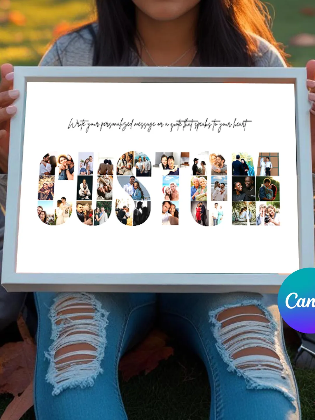 Name Frame Computer Personalized Custom Name Frame | Photo Collage Canva Temp | Editable ...