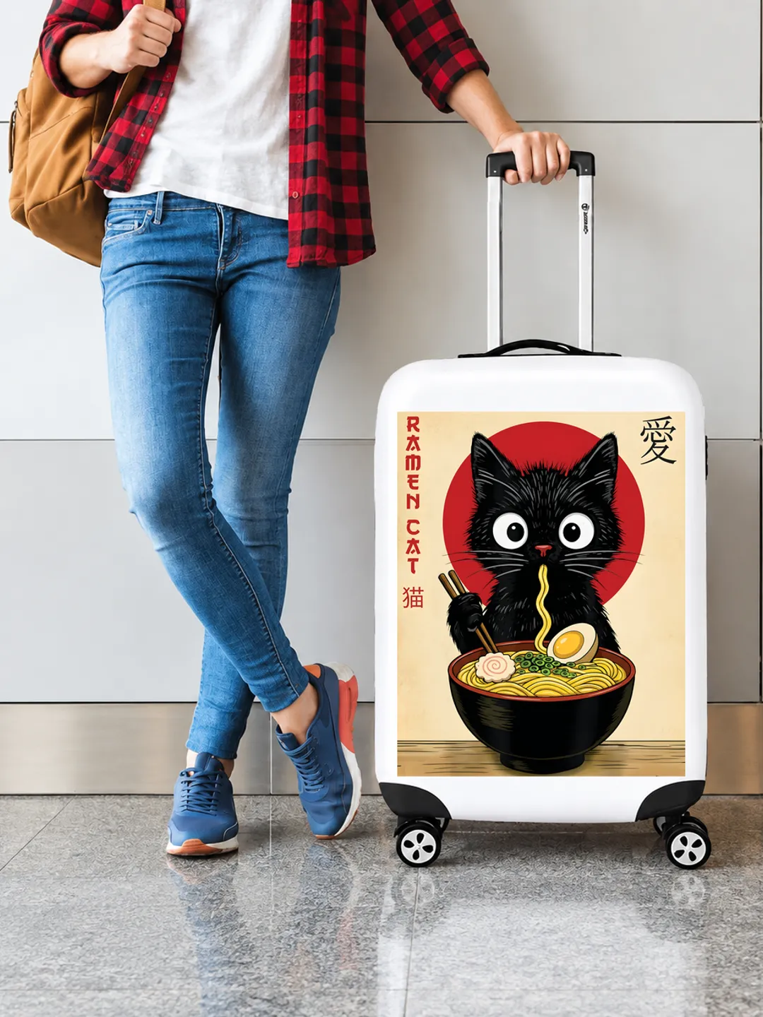 Anime Cat Y2K Luggage Cover