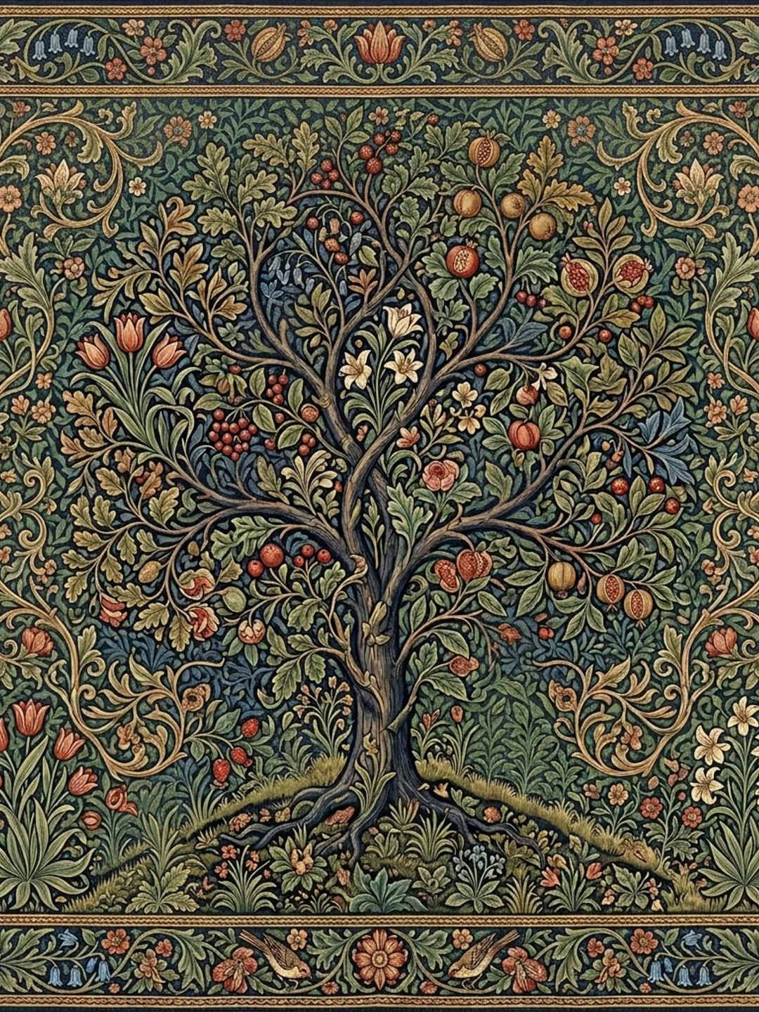 William Morris tree of life inspired design