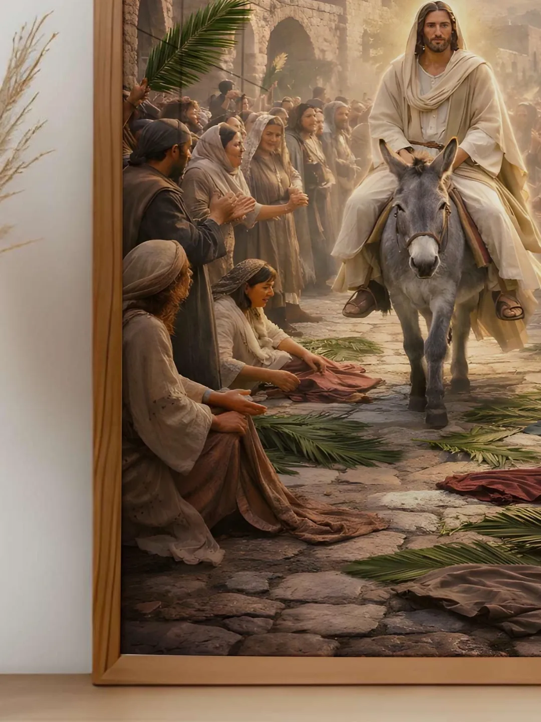 Jesus Riding Donkey Wall Art | Palm Sunday Christian Printable (Digital ...