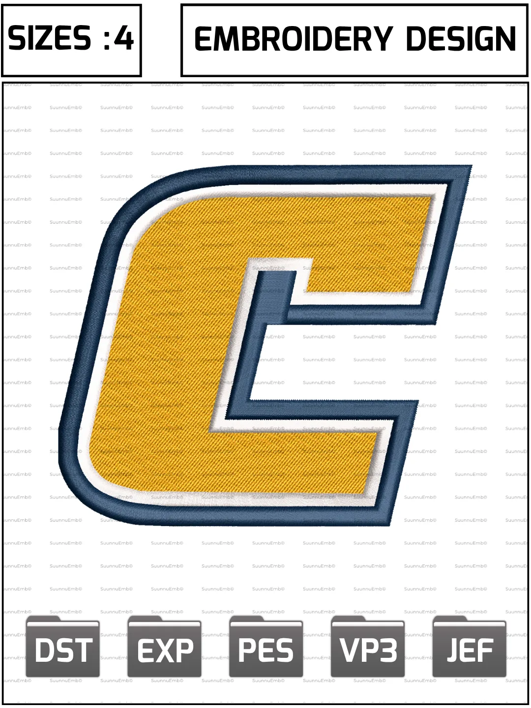 Chattanooga Mocs Logo Embroidery Design,NCAA Logos Embroidery Design,NCAA Teams, Machine Embroidery Design File,4 Sizes, Digital Download