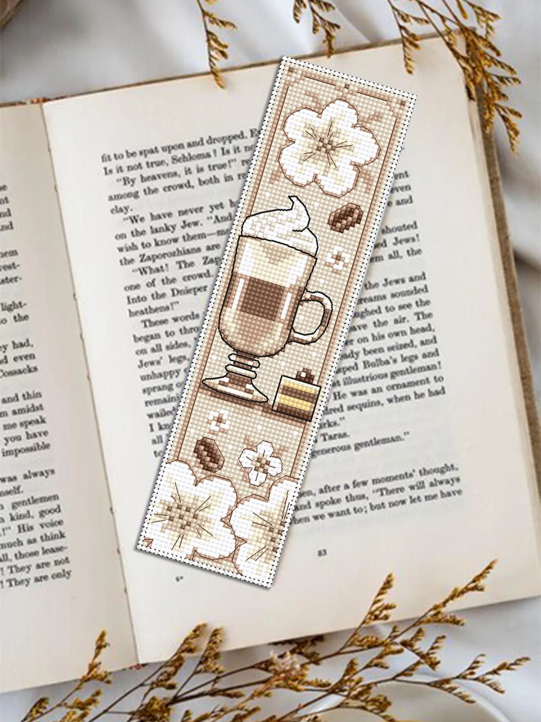 Coffee bookmark cross stitch pattern PDF download Coffee cross stitch ...