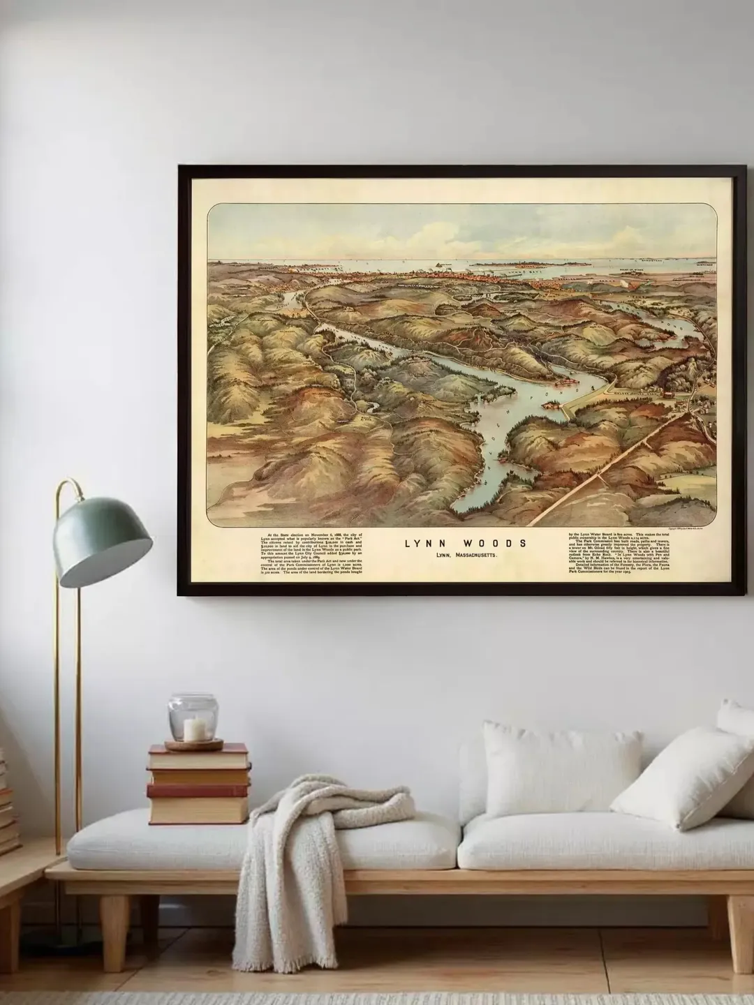 Lynn Woods Vintage Map Print | 1904 Massachusetts Wall Art