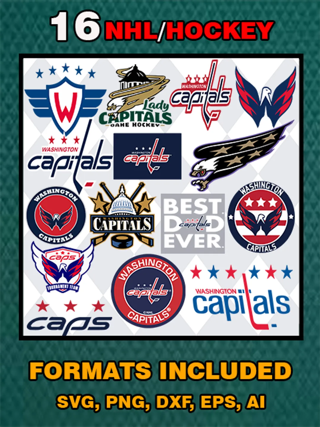 16 Washington Capitals SVG bundle, American hockey SVG Files for Cricut ...