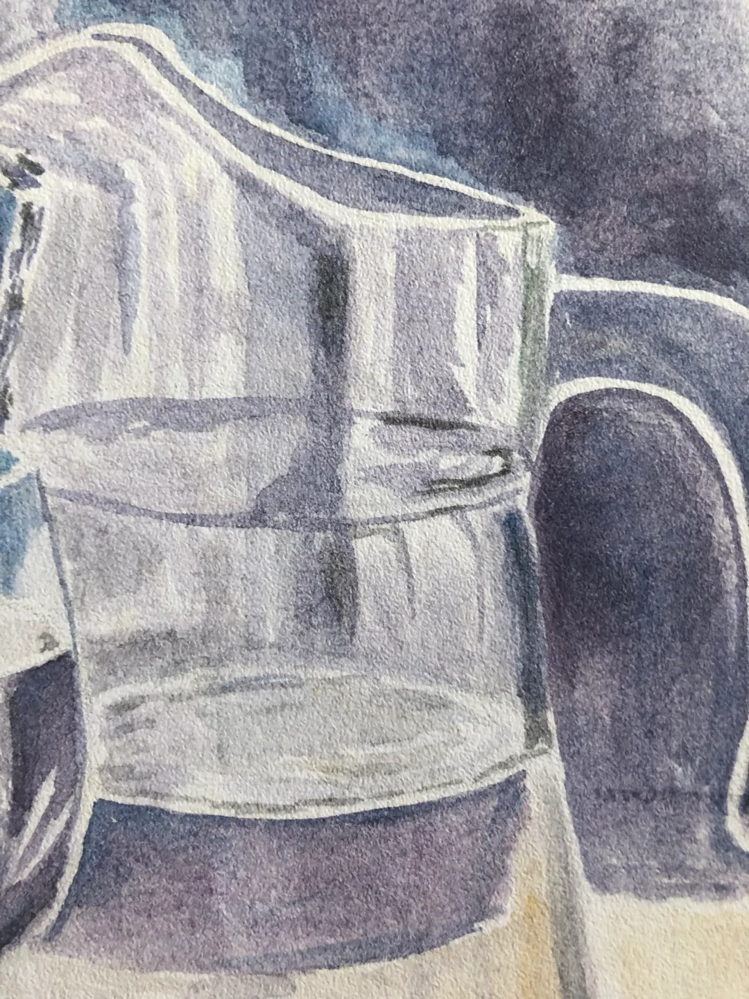 Water jug still life original watercolour painting wall art 7x9