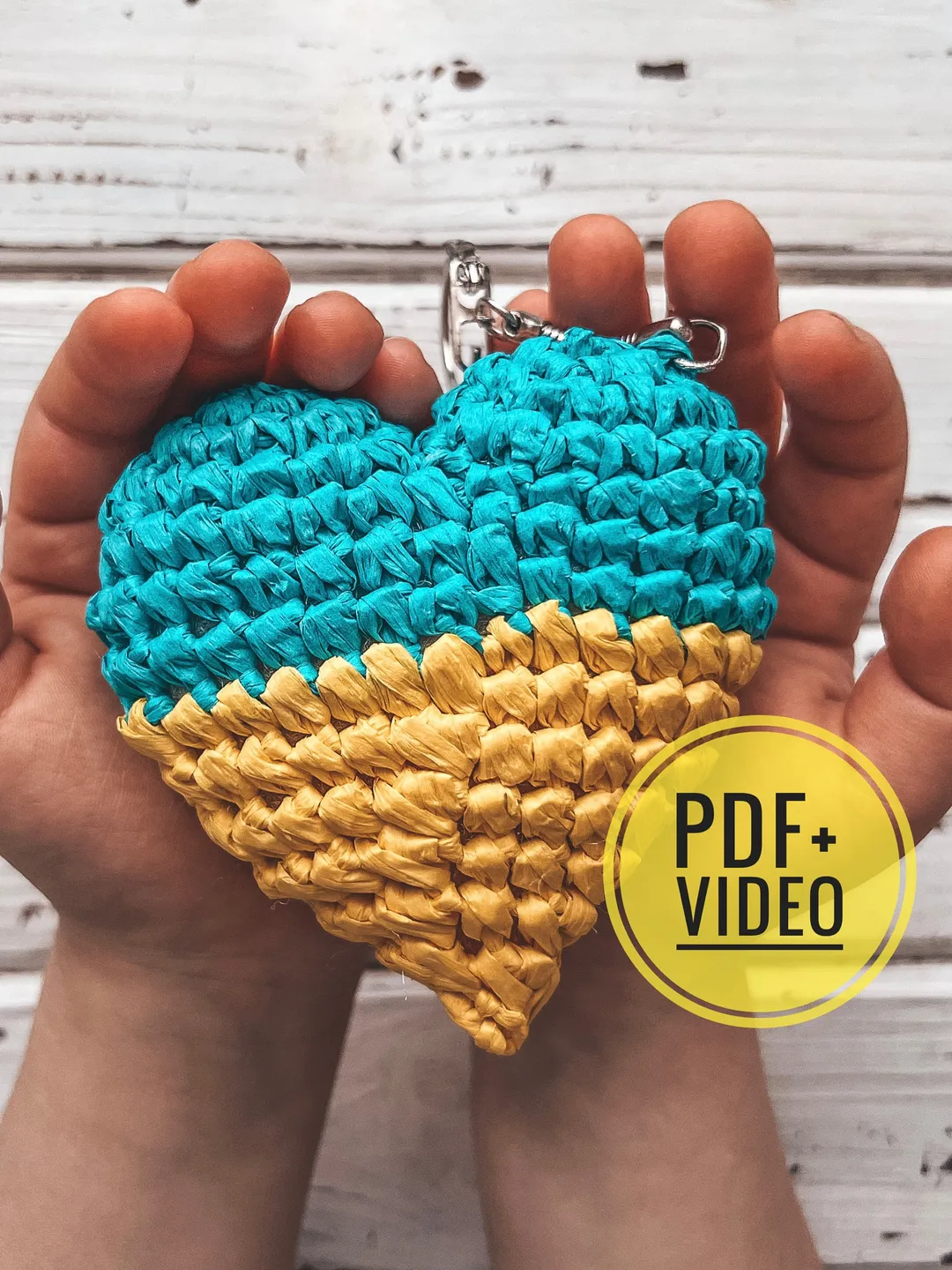 Ukrainian heart crochet pattern PDF, gift, keychain, ornament, digital instant download