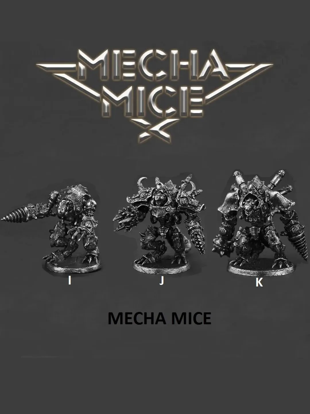 Mechanical Mice Troop Models, copper miniatures, tabletop wargaming fantasy miniature figures.