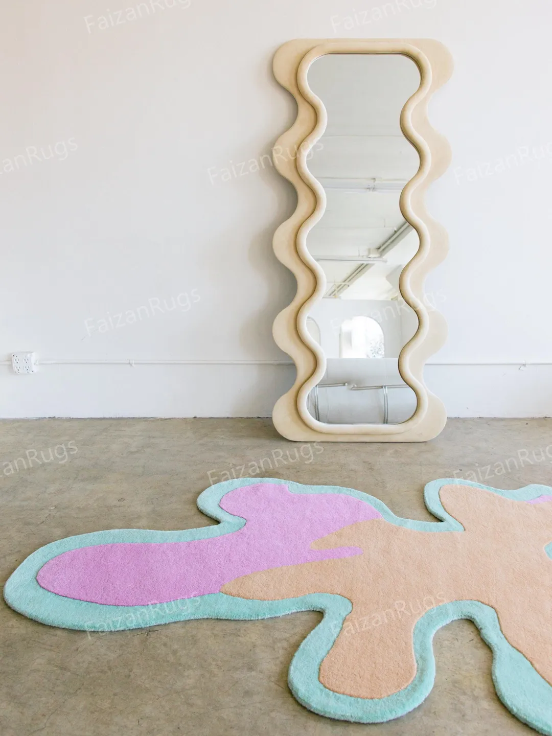 Buy Antique Irregular Handmade Wool Rug | Hand Tufted Rug 100 Wool For Living Room | Bed Room | Kids Room | Drawing Room |  In Any Size's