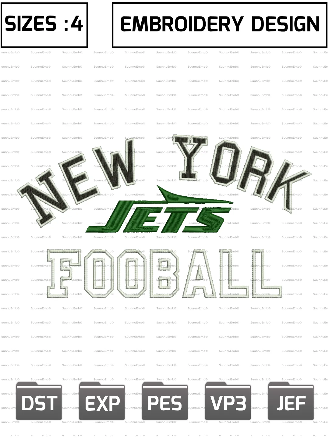Jets Nfl Dynamic Design New York Jets Alternate Logo Embroidery Design,NFL Logos Embroidery ...