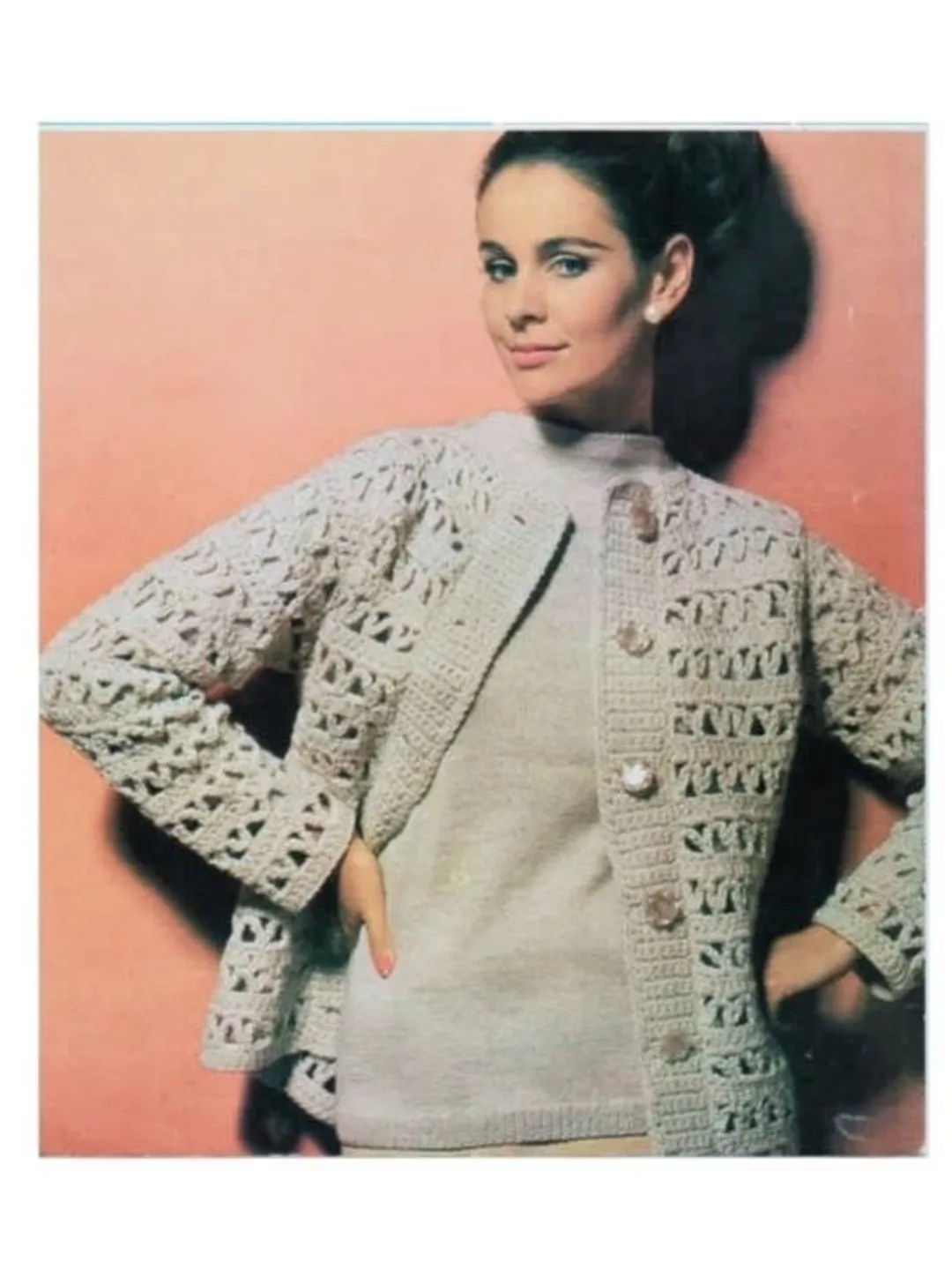 Cardigan crochet pattern, sweater knitting pattern set sweater cardigan pdf